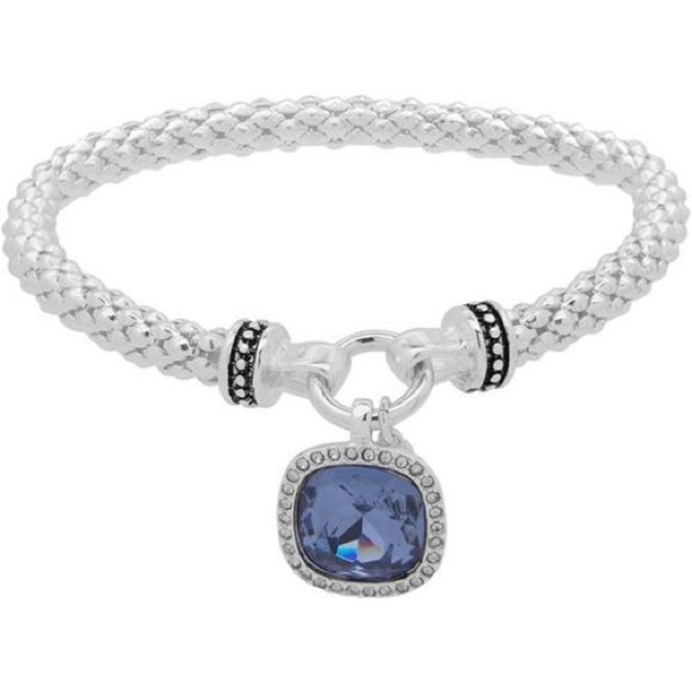 Nine West Stretch Boxed Blue Stone Bracelet
